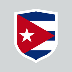 Cuba Flag Shield Shape Frame