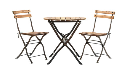 Outdoor table and chairs on transparent background