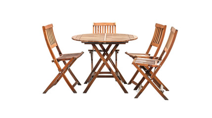Outdoor table and chairs on transparent background