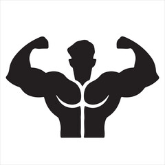 Fototapeta premium gym fitness logo silhouette vector art illustration
