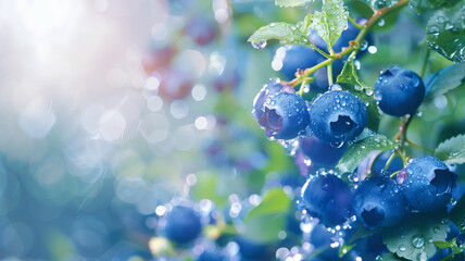 Fresh, lush, vibrant blueberries, Generative AI.新鮮で瑞々しい躍動感あふれるブルーベリー、Generative AI。