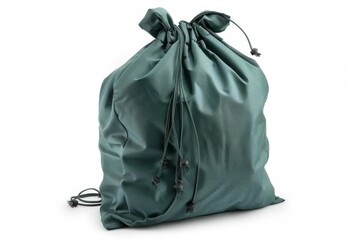 A foldable laundry bag made from durable, white background