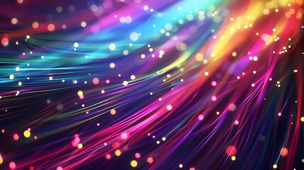 Fototapeta premium Glowing Fiber Optic Trails - High-Speed Digital Communication Background