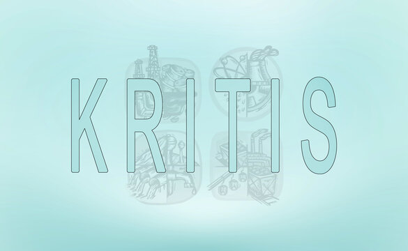 Illustration, mit dem Akronym KRITIS, das f&uuml;r "Kritische Infrastrukturen" steht.