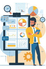 Efficient time management system for project planning, resource allocation, and productivity evaluation using stopwatch and pie chart