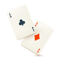 Card aces. Hearts and spades. Gambling design.