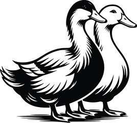 Duck goose silhouette vector png. Vector illustration duck png. transparent background