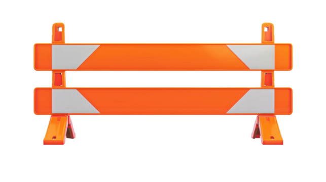 Barricade barrier on transparent background