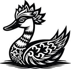Duck goose silhouette vector png. Vector illustration duck png. transparent background