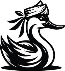 Duck goose silhouette vector png. Vector illustration duck png. transparent background