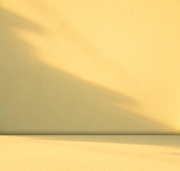 Background Summer Yellow Wall Studio Room Solid Kitchen Podium Floor Backdrop Product Scene Shadow Loft Stage Beige Platform Gold Interior Abstract Mockup Tropical Cement Minimal Marble Desk.