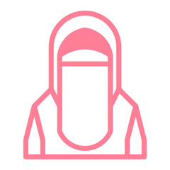 hijab niqab blank profile avatar, woman with hijab niqab sign, muslimah icon sign