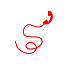 Telephone receiver with cord