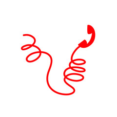 Telephone receiver with cord