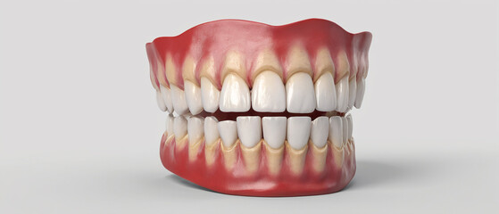 Obraz premium White jaw dental tooths. Generative AI