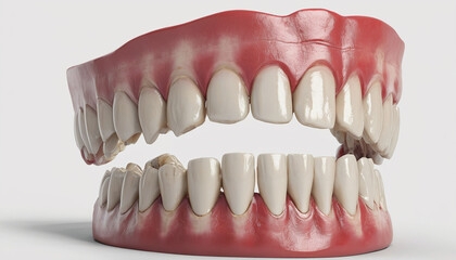 Obraz premium White jaw dental tooths. Generative AI