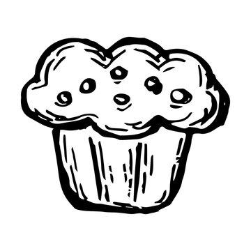 recommend clip art: Bread or pastry vector illustration in hand drawn sketch. Engraving element of wheat product for bakery shop.