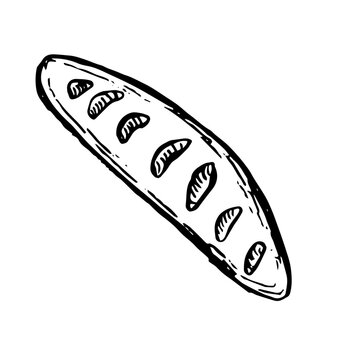 recommend clip art: Bread or pastry vector illustration in hand drawn sketch. Engraving element of wheat product for bakery shop.