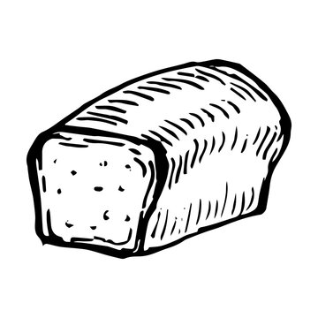 recommend clip art: Bread or pastry vector illustration in hand drawn sketch. Engraving element of wheat product for bakery shop.