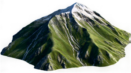 3D mountain with transparent background