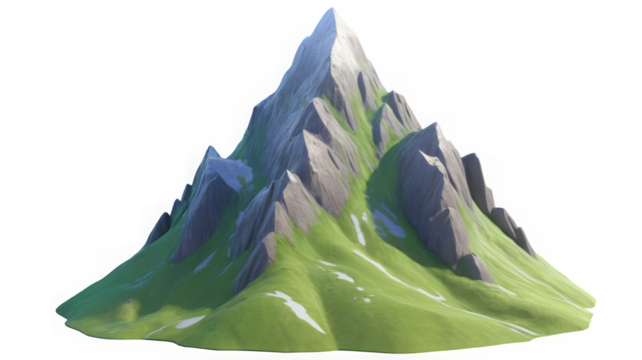 3D mountain with transparent background