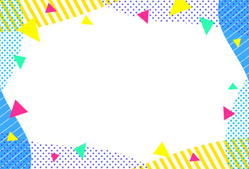夏　イメージ　フレーム　枠　飾り枠　ポップ　抽象的　さわやか　涼しい　おしゃれ　ストライプ　ボーダー　水玉　ウェーブ　キラキラ　暑中見舞い　夏休み　夏祭り　見出し　タイトル　表紙　ポスター