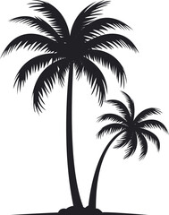 Logo or icon coconut tree simple elegant with blank background