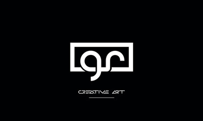 Obraz premium GR, RG, G, R abstract letters logo monogram