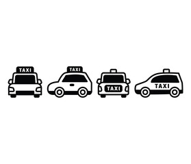 taxi car transportation icon symbol sign vector design black white color simple modern illustration collection set isolated © looli