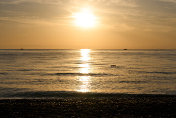 Turkey Erdek sunset, sunrise sea summer sky. High quality photo