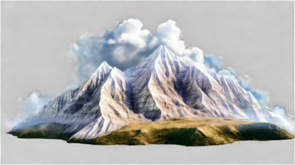 3D mountain with transparent background