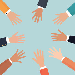 Creative teamwork concept vector. Illustration is in flat style