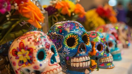 Colorful Sugar Skulls for Dia de los Muertos