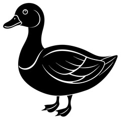 Beautiful duck silhouette vector illustration.