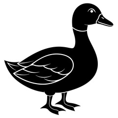 Beautiful duck silhouette vector illustration.