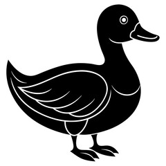 Beautiful duck silhouette vector illustration.