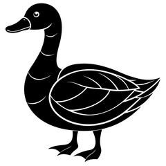 Beautiful duck silhouette vector illustration.