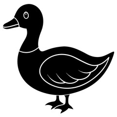 Beautiful duck silhouette vector illustration.