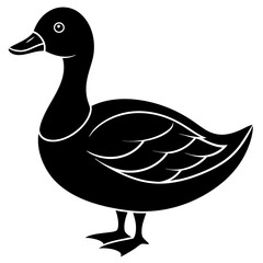 Beautiful duck silhouette vector illustration.