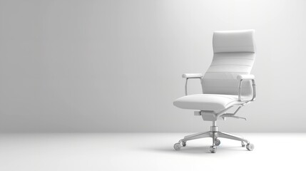 White Office Chair on White Background - Minimal

