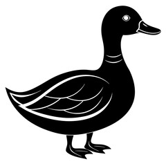 Beautiful duck silhouette vector illustration.
