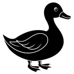 Beautiful duck silhouette vector illustration.