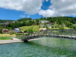 Unter&auml;geri / Unteraegeri am &Auml;gerisee / Aegerisee - Br&uuml;cke &uuml;ber den Fluss Lorze am See