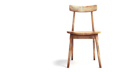 Wood Loft Style Chair on White Background

