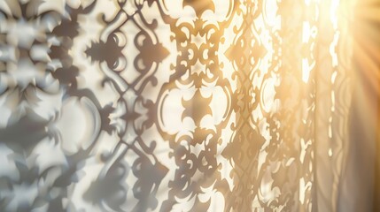 Sunrays Through Ornate Lace Curtain