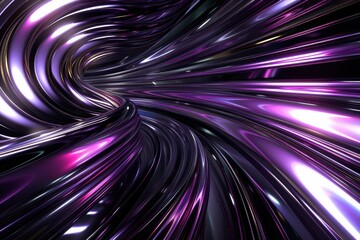 Abstract 3D animation of a seamless loop of shiny, metallic, purple and pink liquid metal rotating and flowing. Ideal for technology, futuristic, or abstract backgrounds and videos.
