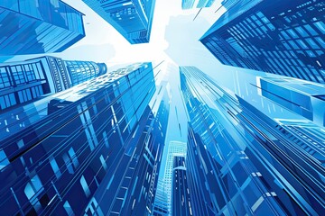 Fototapeta premium Low angle view of high rise buildings