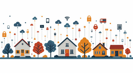 Fototapeta premium Smart home with interconnected devices, seamless communication,
