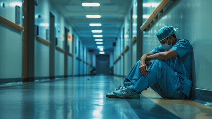 A Tired Doctor Taking a Break