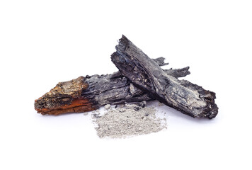 Charcoal and ash.